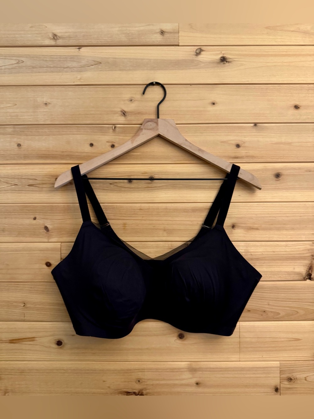 Honeylove 2X (42C/D) Black Crossover Bra Stretchy  Wireless